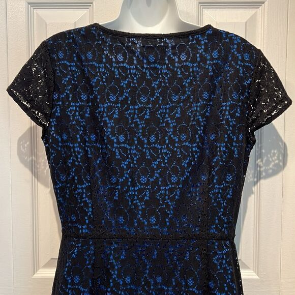 Levi’s Black Lace/Blue Lined‎ Cap Sleeve Dress Size 8 - Picture 9 of 14